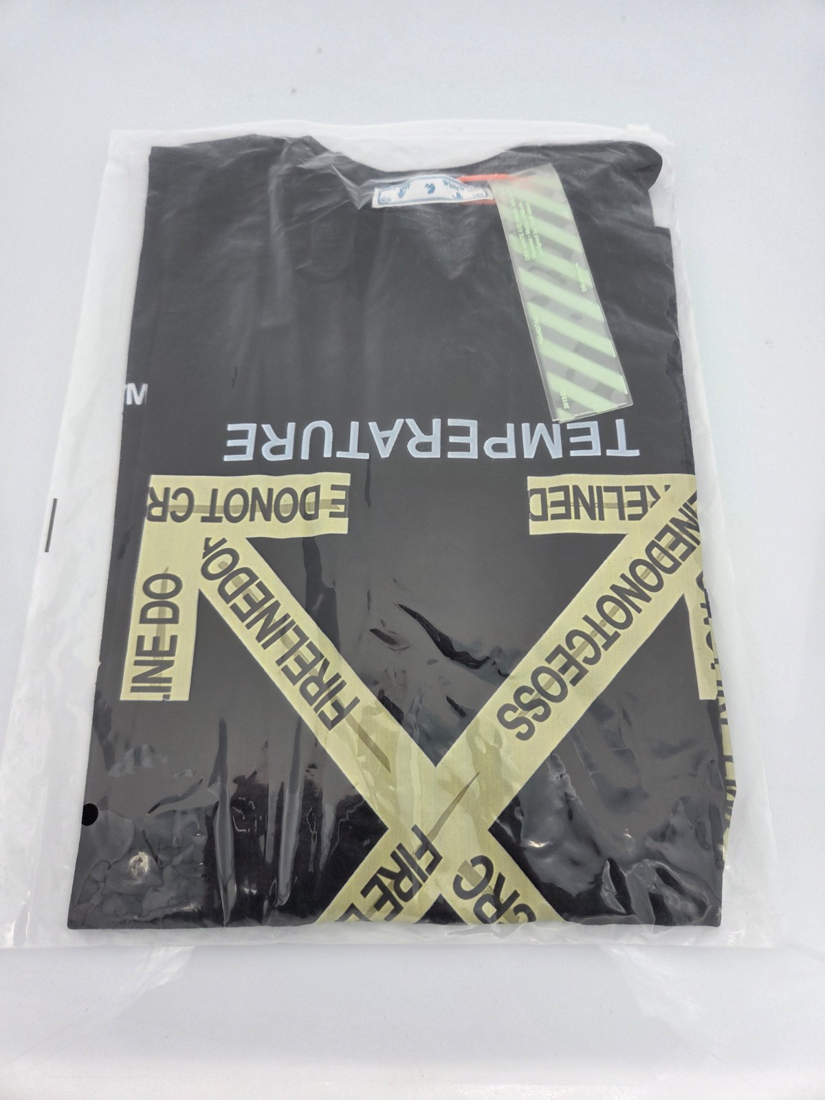 Off Wht Do Not Cross Temperature Black T-Shirt Regular Fit S/M/L/XL T41