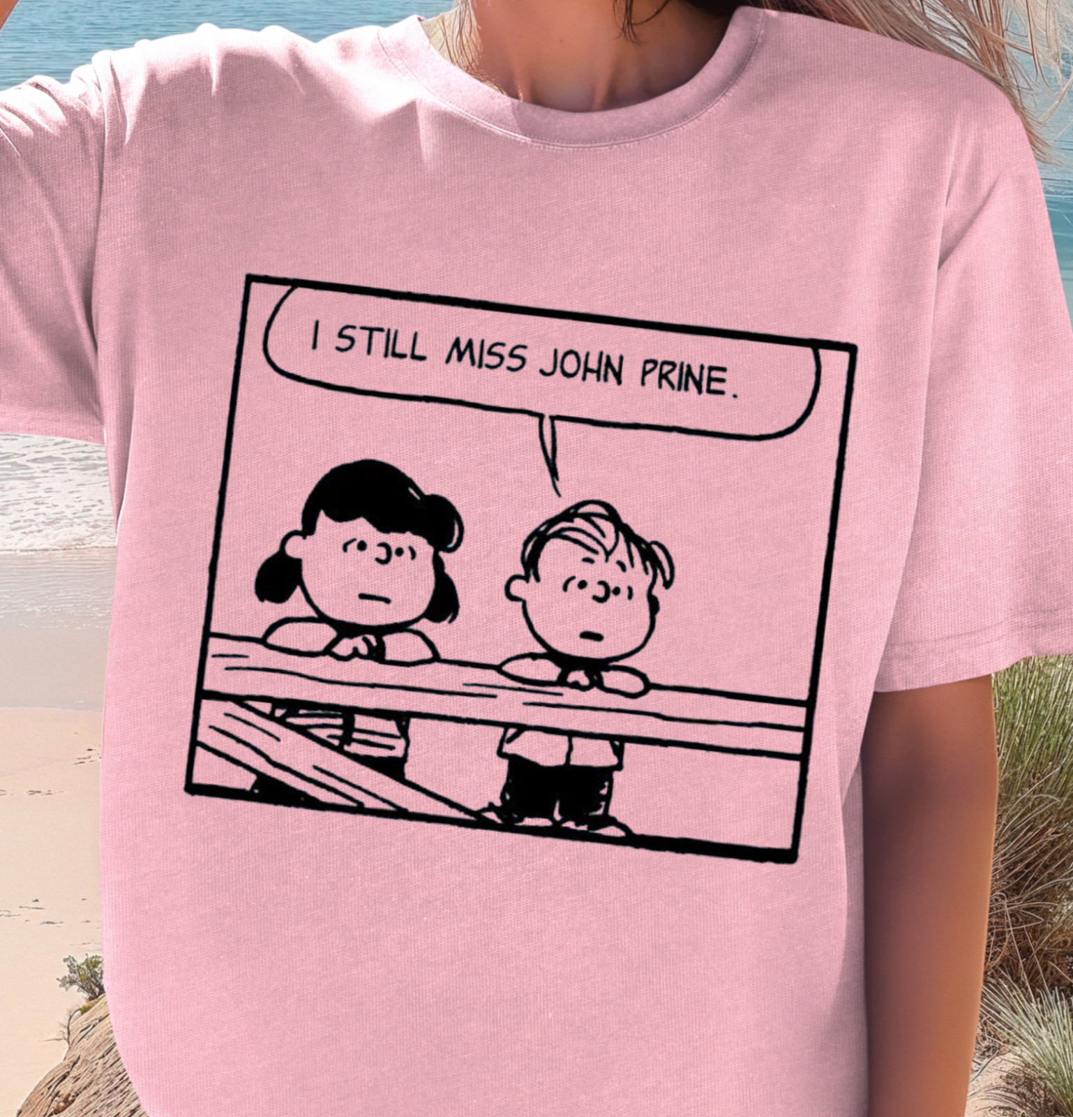 I Still Miss John Prine T-Shirt | Peanuts Style Comic Tee, Music Lover Shirt