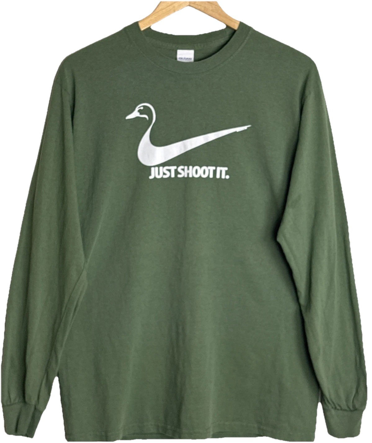 Just Shoot It Duck Hunting T-Shirt Mens Medium Forest Green Outdoor Sports