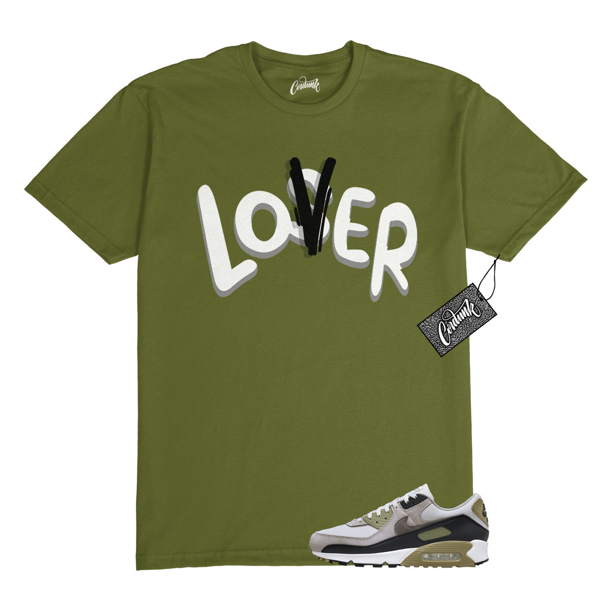 Air Max 90 Light Bone Neutral Olive College Grey Stone T Shirt to Match LOVER