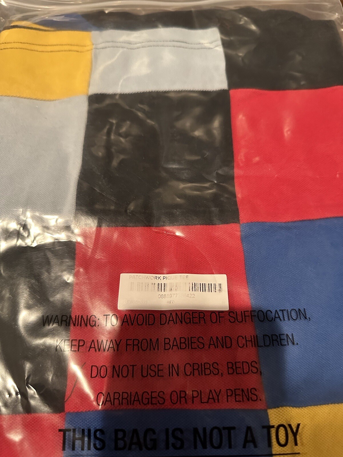 New Supreme T-shirt Medium Patchwork Pique FW18 Multicoloured Tee Polo Shirt