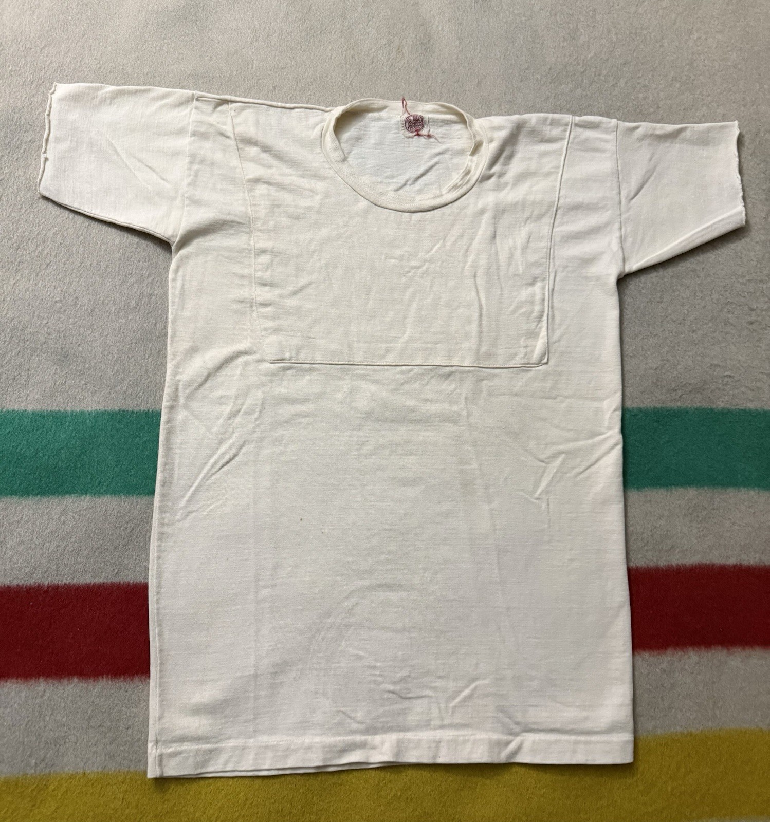 Vintage 30s 40s Paneled White Blank Tee Jersey All 100% Cotton 20.5×30 Very Rare