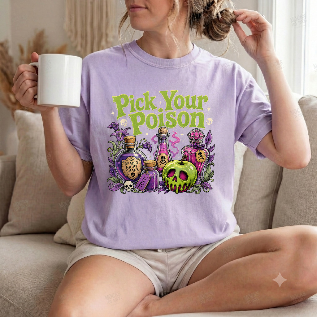 Comfort Colors® Spooky Pick Your Poison Toxic Apple Girl Fall Festival Art Tee