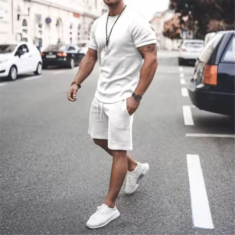 Men’s Casual Short Sleeve T-Shirt Set Lightweight Breathable Summer Outfit