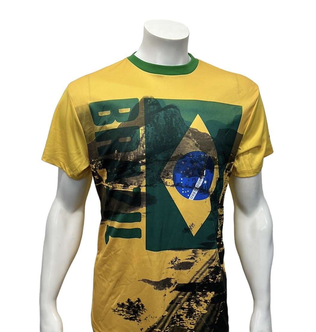 2014 FIFA World Cup Official License Yellow Green Brazil Brasil Neymar Shirt MD