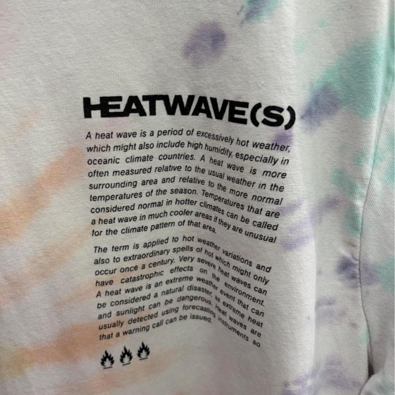 H&M “Heatwave(s)” Pastel Tie-Dye Graphic Tee Size M Y2K skater streetwear