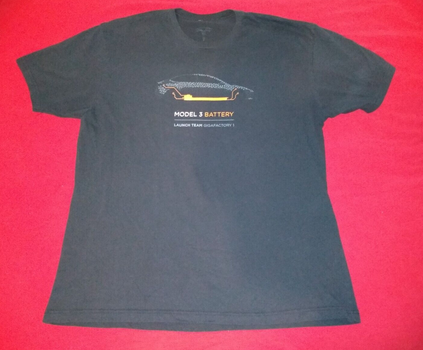 TESLA Model 3 battery Launch Team Gigafactory 1 NOT AVAILABLE EMPLOYEE T-Shirt