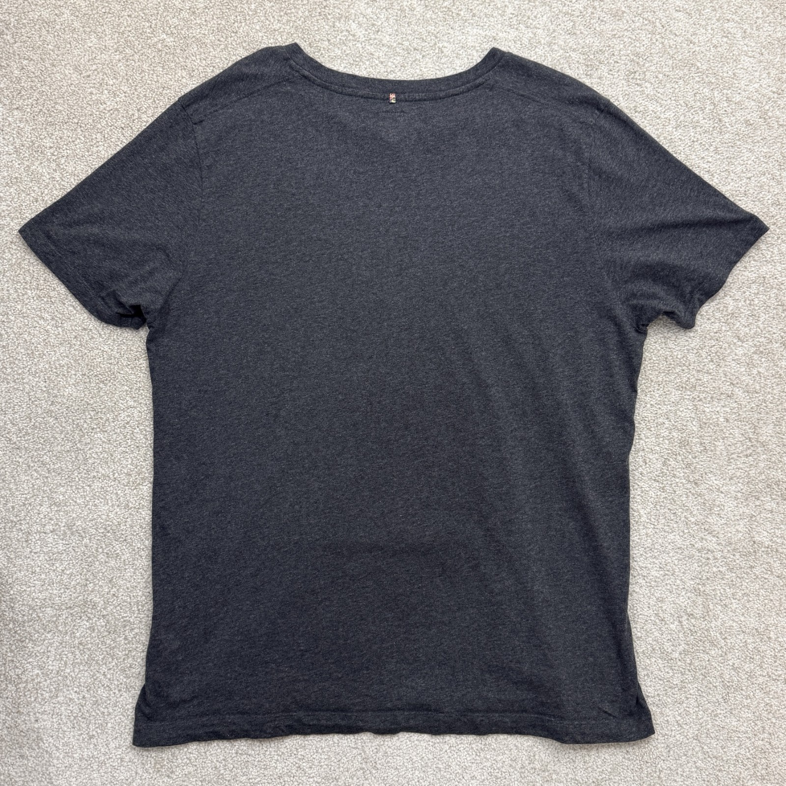 PRETTY GREEN Men’s Charcoal/Marl Grey Cotton T-Shirt Embroidered Logo Top XXL