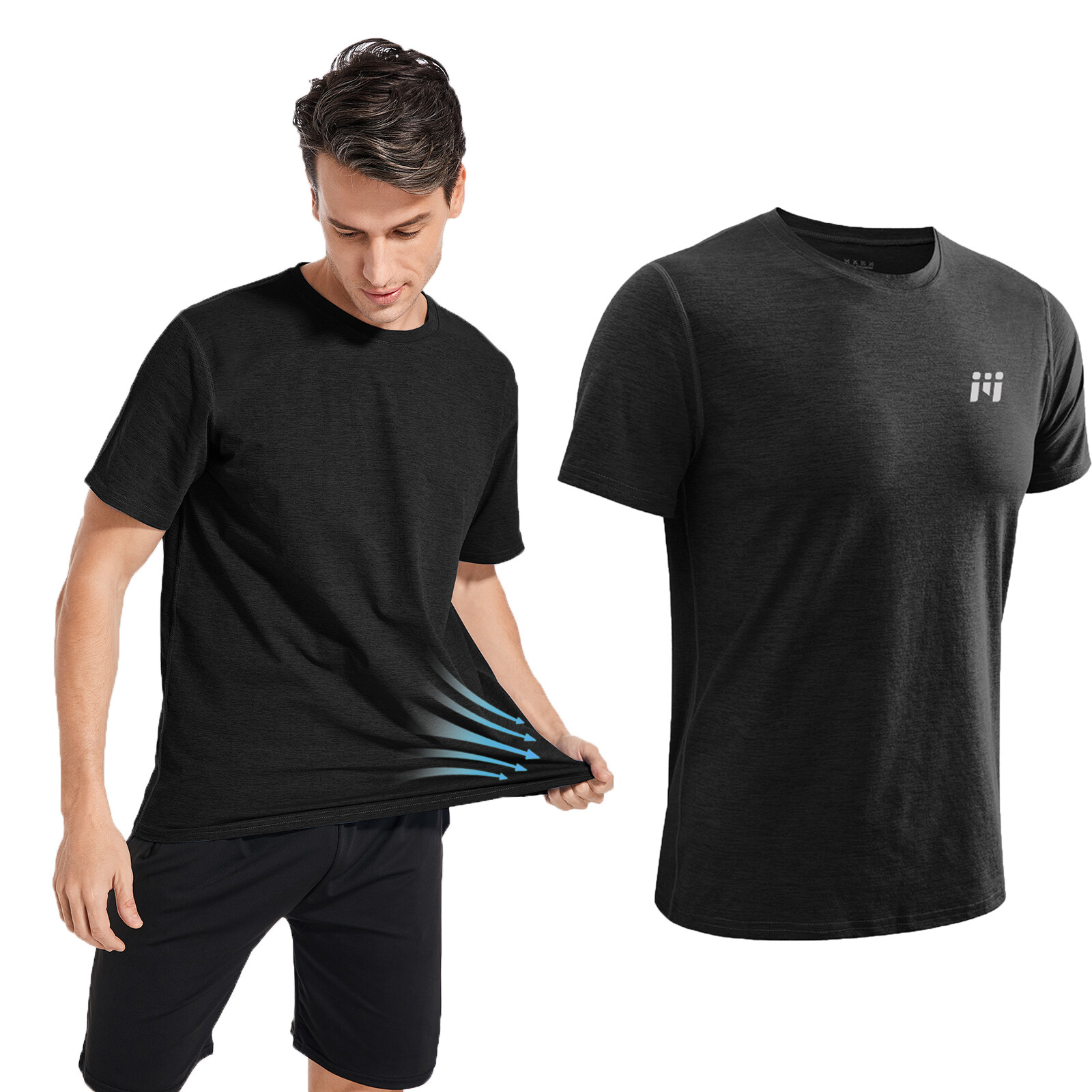 Mens T-shirts Short Sleeve T-shirts Quick Dry Breathable Training Shirt Fitness