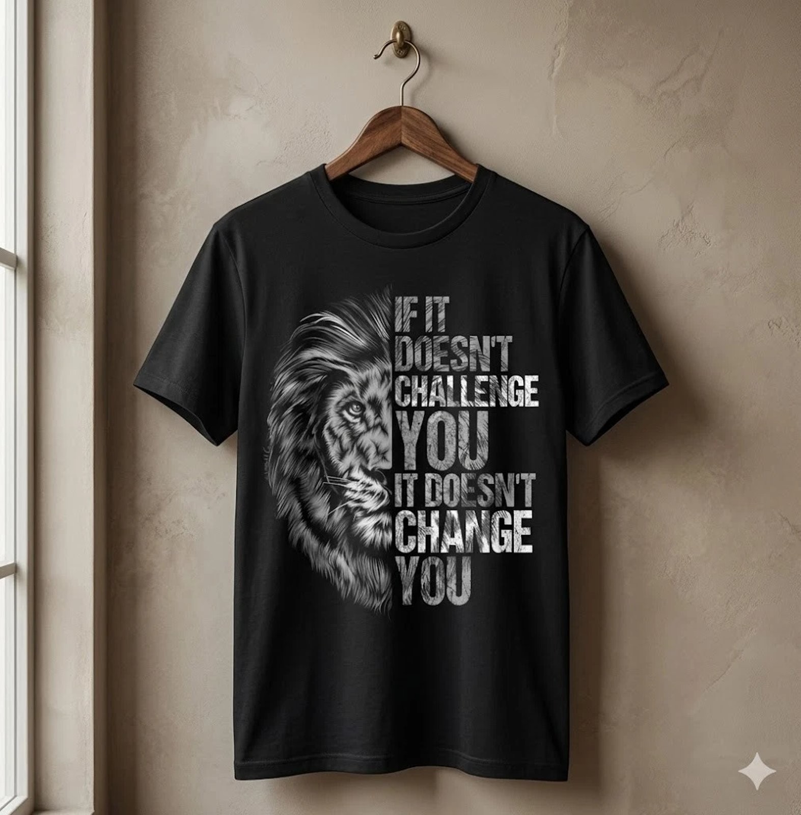 Lion Mindset Fitness Motivation Training Quote Tee