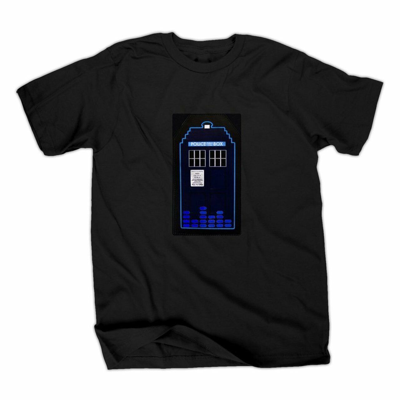 Adult Unisex Doctor Who T.A.R.D.I.S. Sound Activated LED Light Up T-shirt Tee