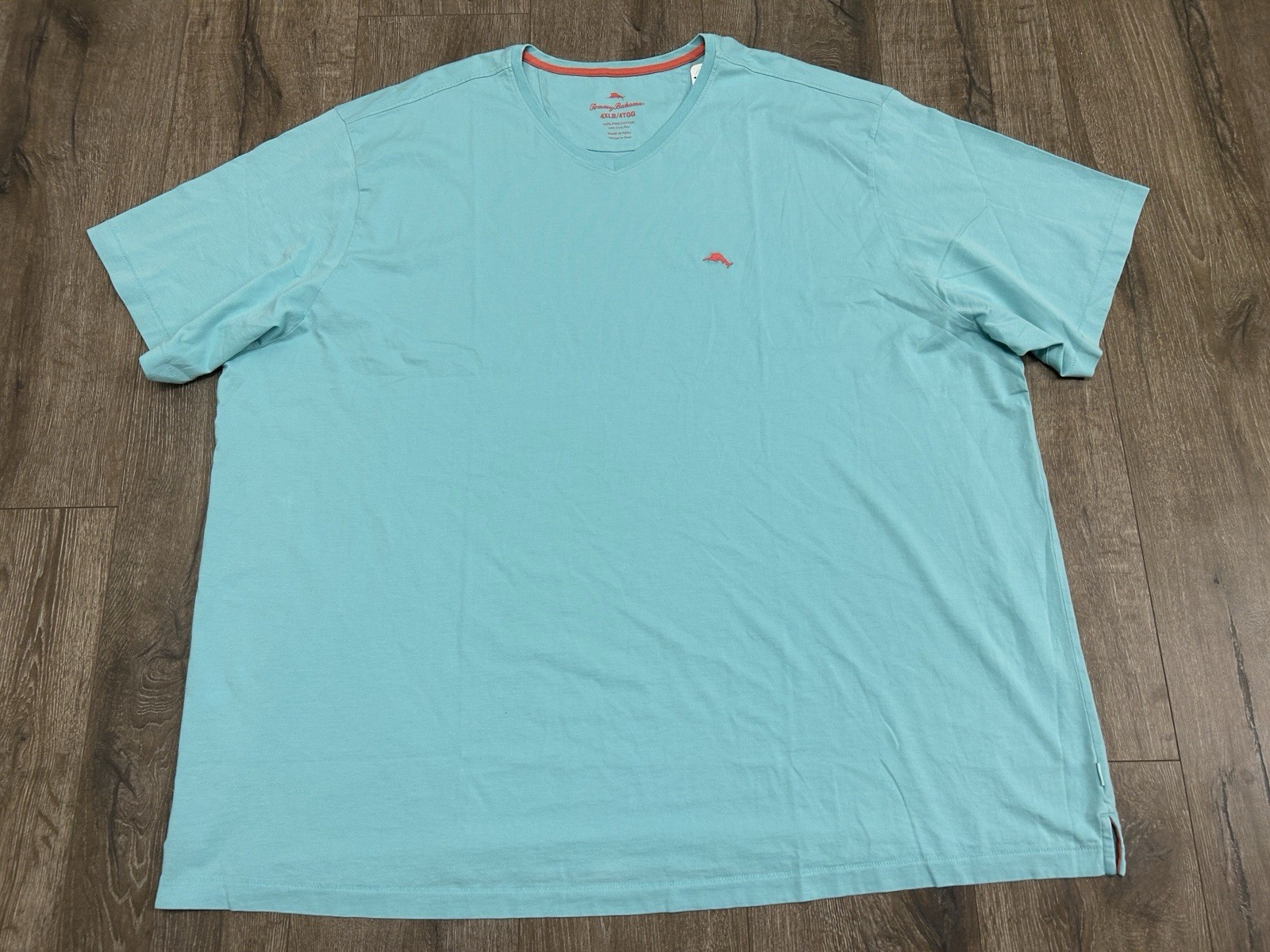 Tommy Bahama T Shirt Men’s 4XLB Blue Swell V Neck Short Sleeve Pima Cotton NEW