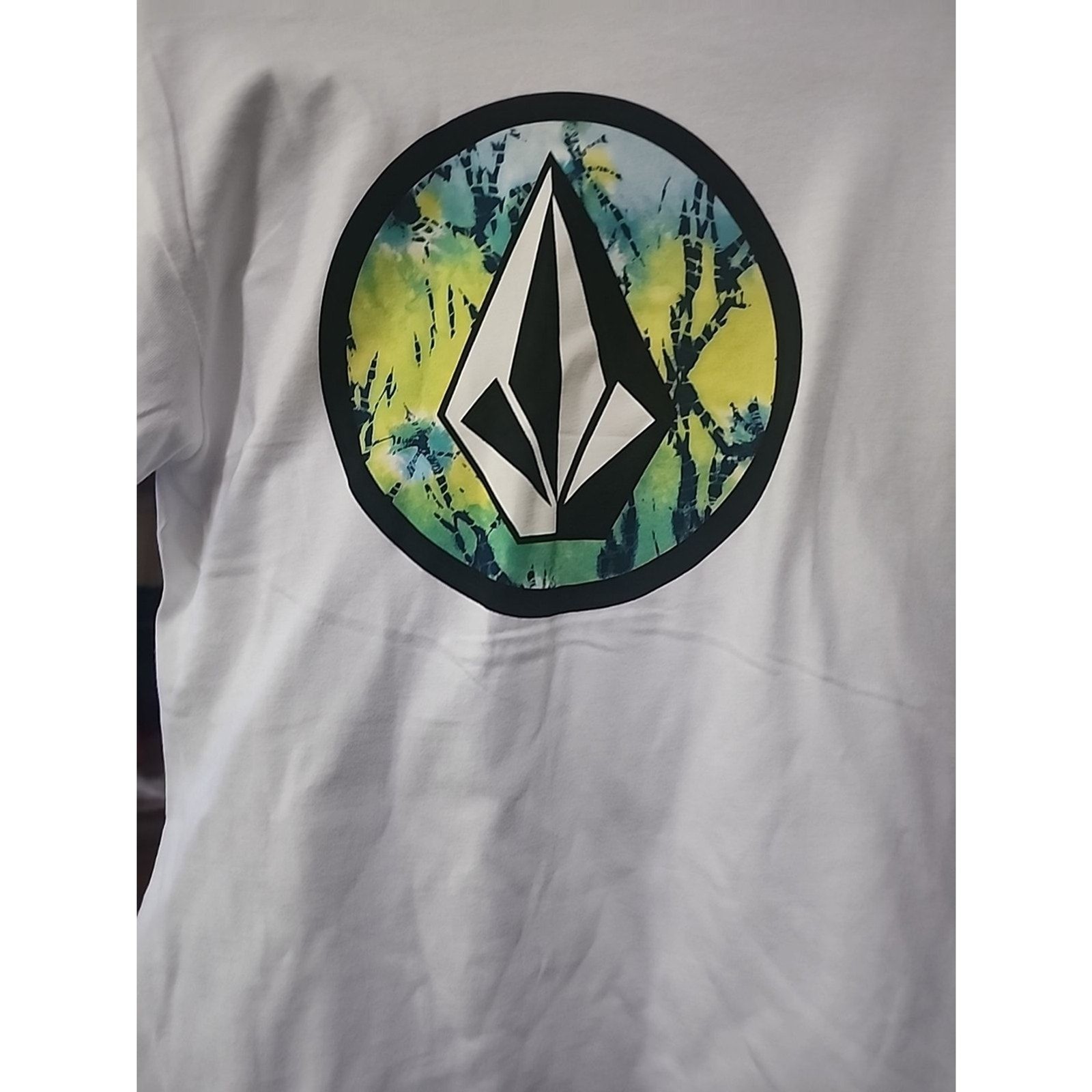 Volcom Men’s Circle Stone White Combo Short Sleeve T Shirt Small A120 New