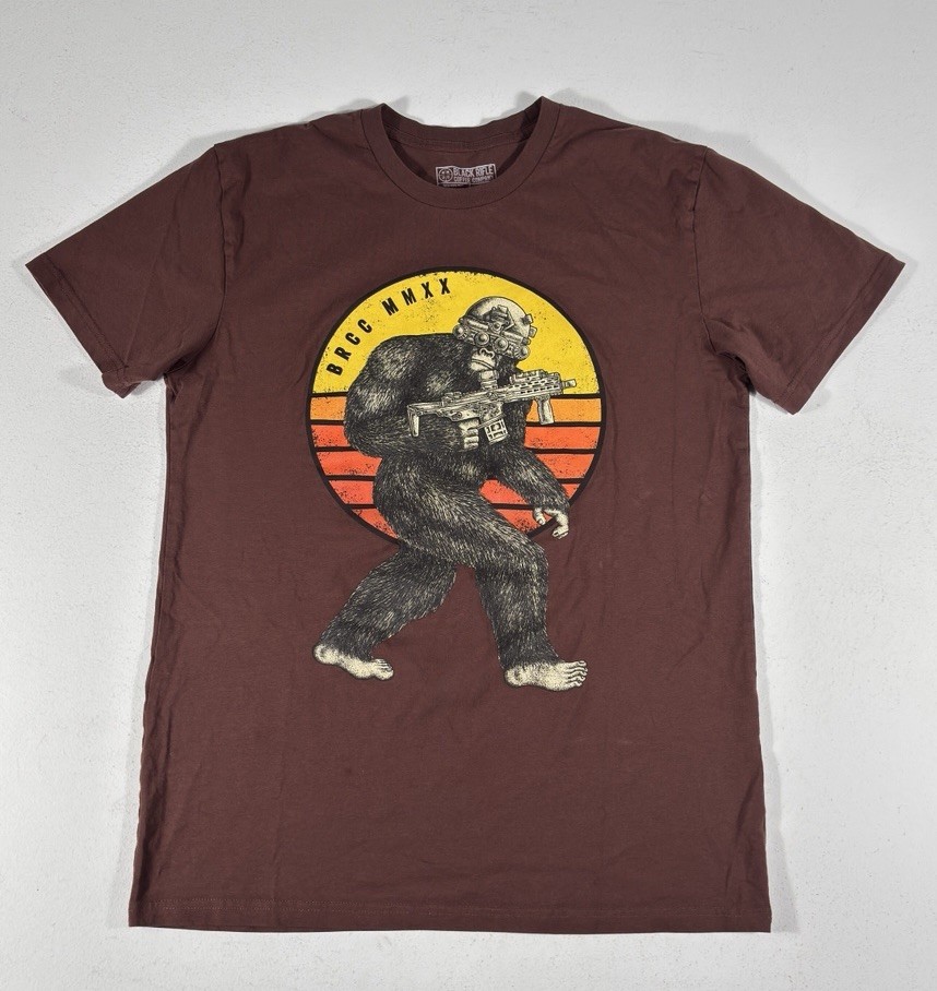 Black Rifle Coffee Company Shirt Adult M Brown Gorilla Machine Gun Tee