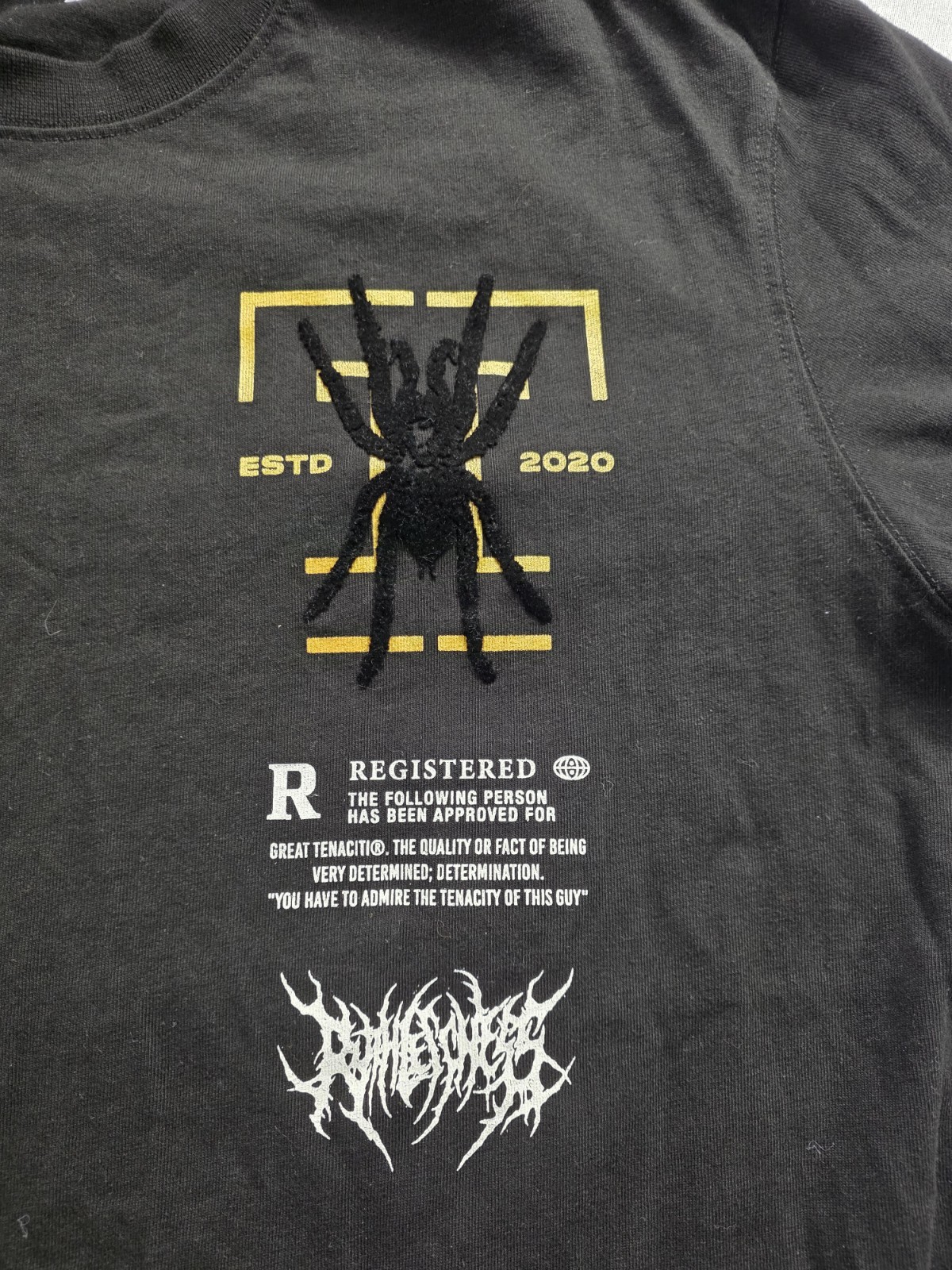 TENACITI Studios – Spider Staple 2 Tee (Nu Spider) Black & Gold Men’s Size XXL