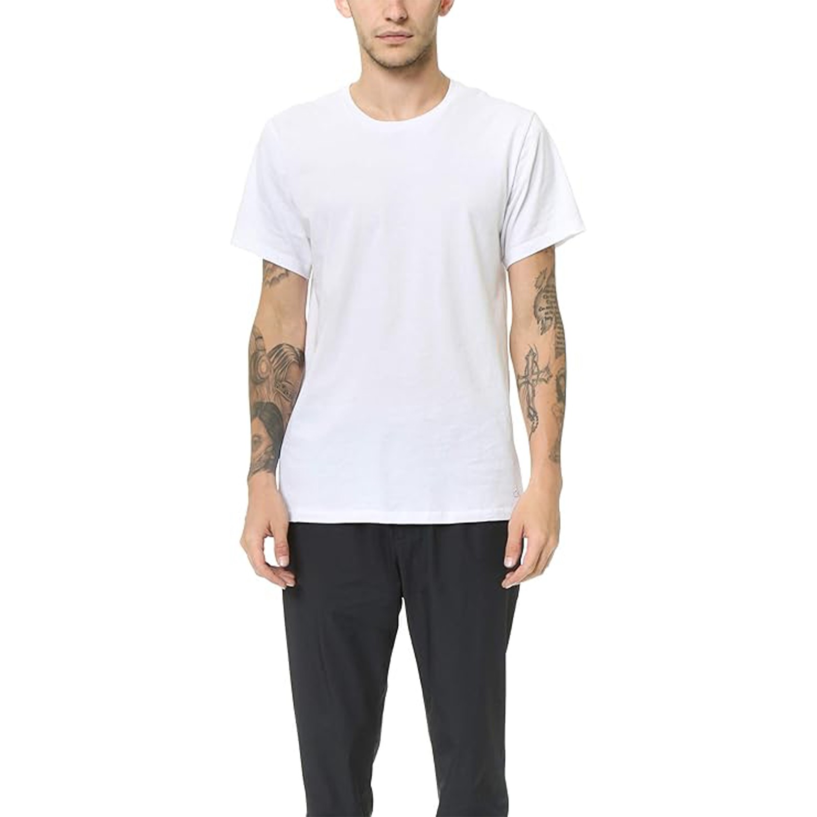 Calvin Klein Mens Cotton Stretch Crewneck T-Shirt Undershirt 3-Pack White, Small
