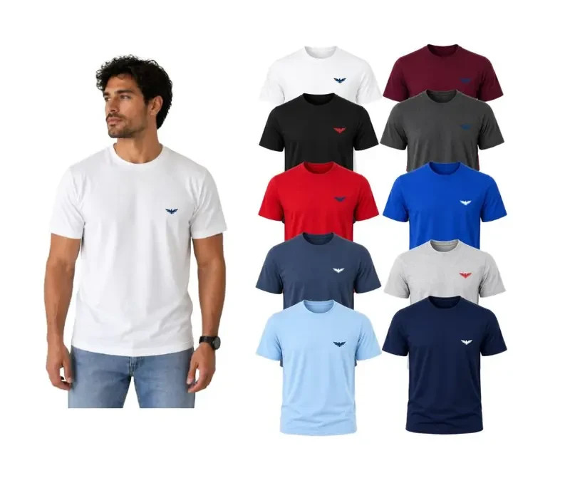 (5-Pack) Men’s Pacific Eagle Short Sleeve Crew Neck T-Shirts Classic Cotton