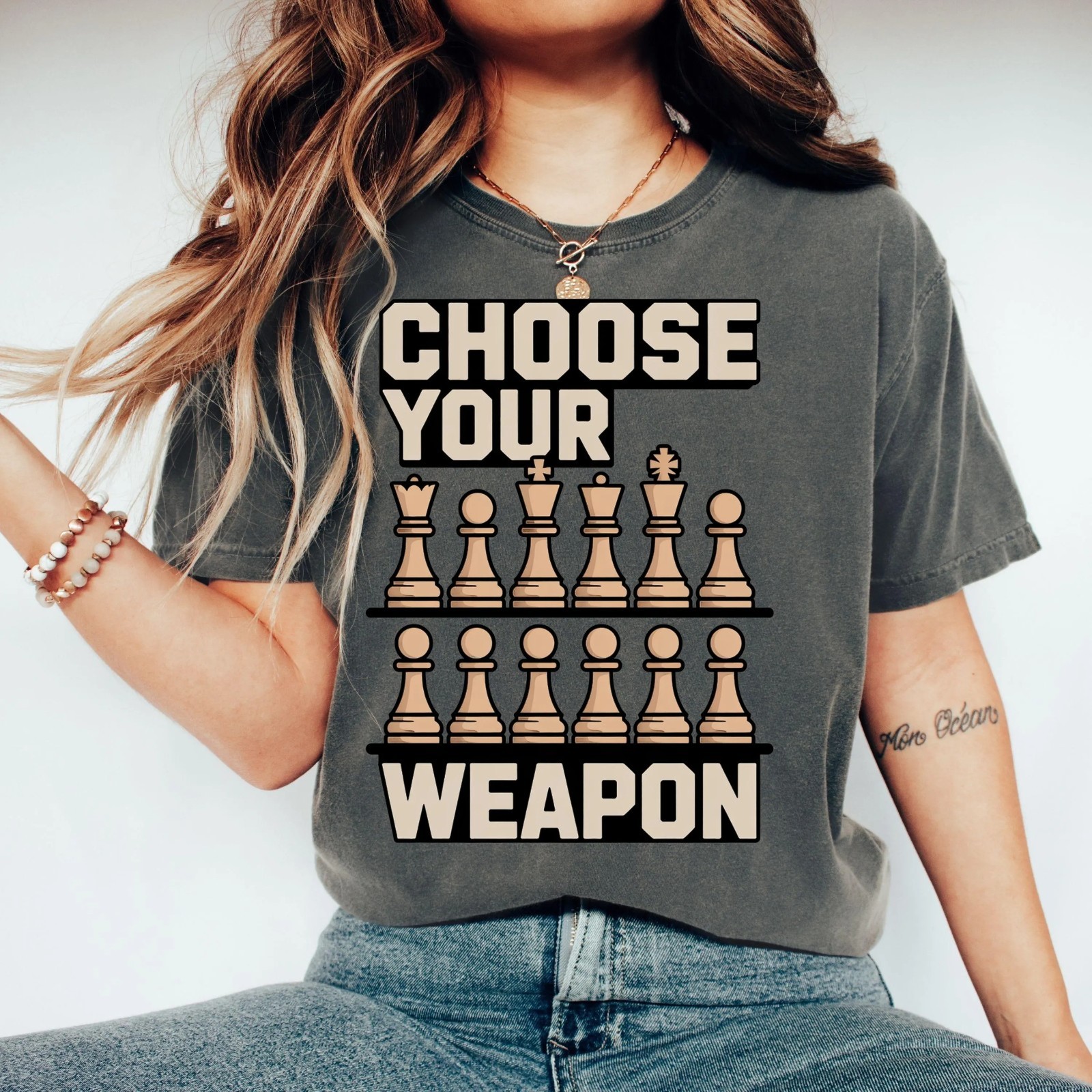 Choose Your Weapon Chess Player T-shirt, Funny Board Game Tee T-Shirt