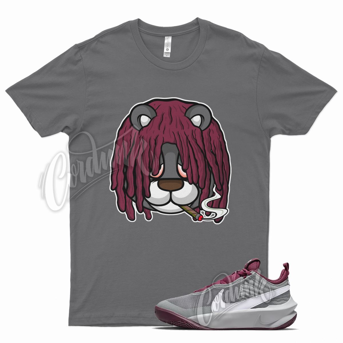 Grey DREAD T Shirt for N Team Hustle D 10 Smoke Dark Beetroot Violet
