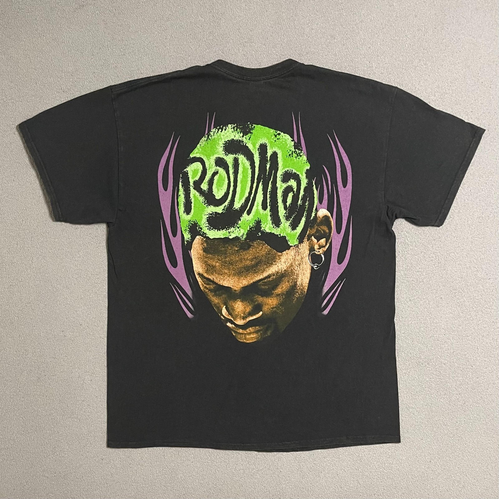 Dennis Rodman Rodman Brand T-Shirt Black Wash Large Cotton New