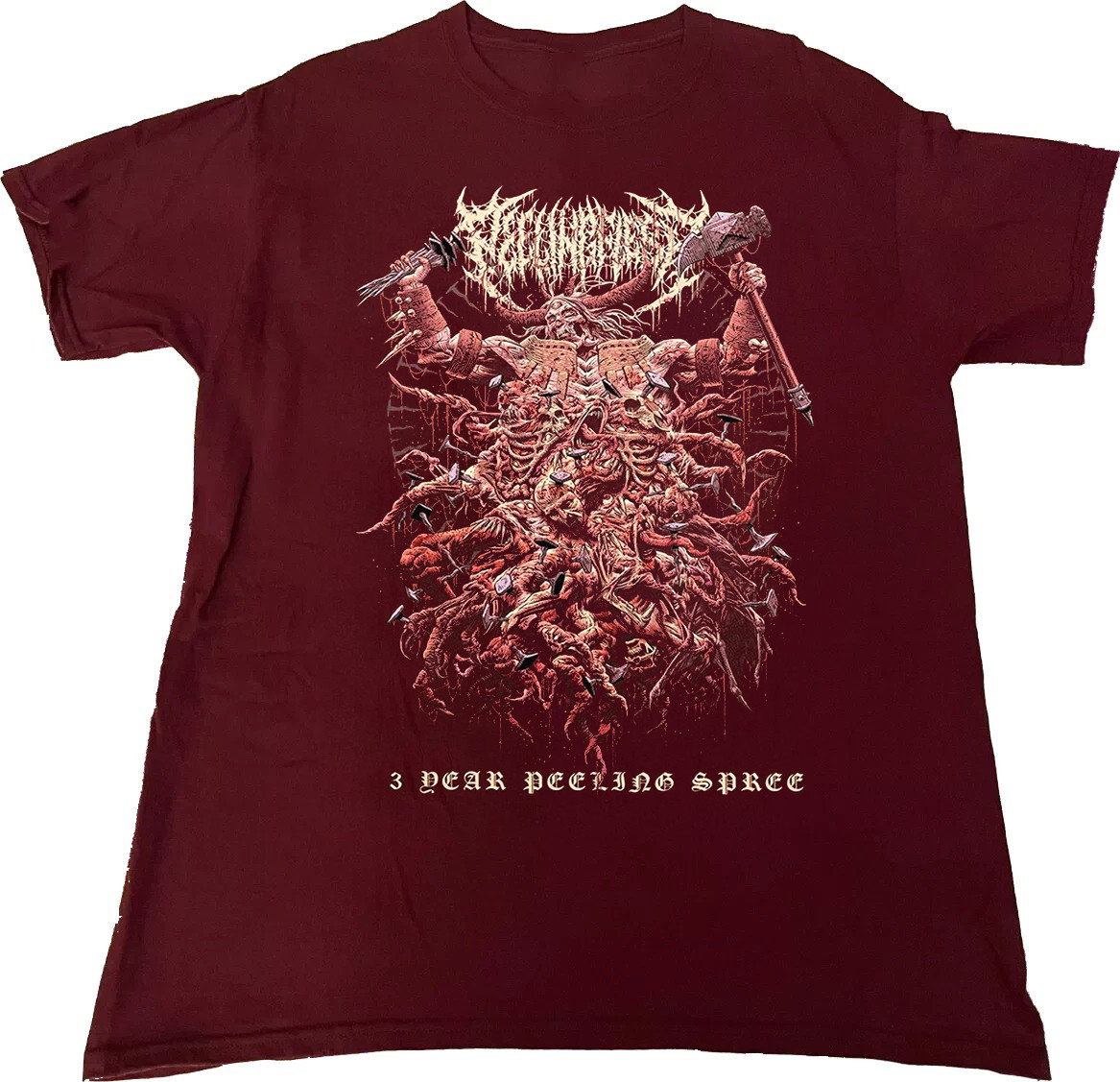 3 Year Peeling Spree – Peelingflesh Red T Shirt Black All Size S To 5XL