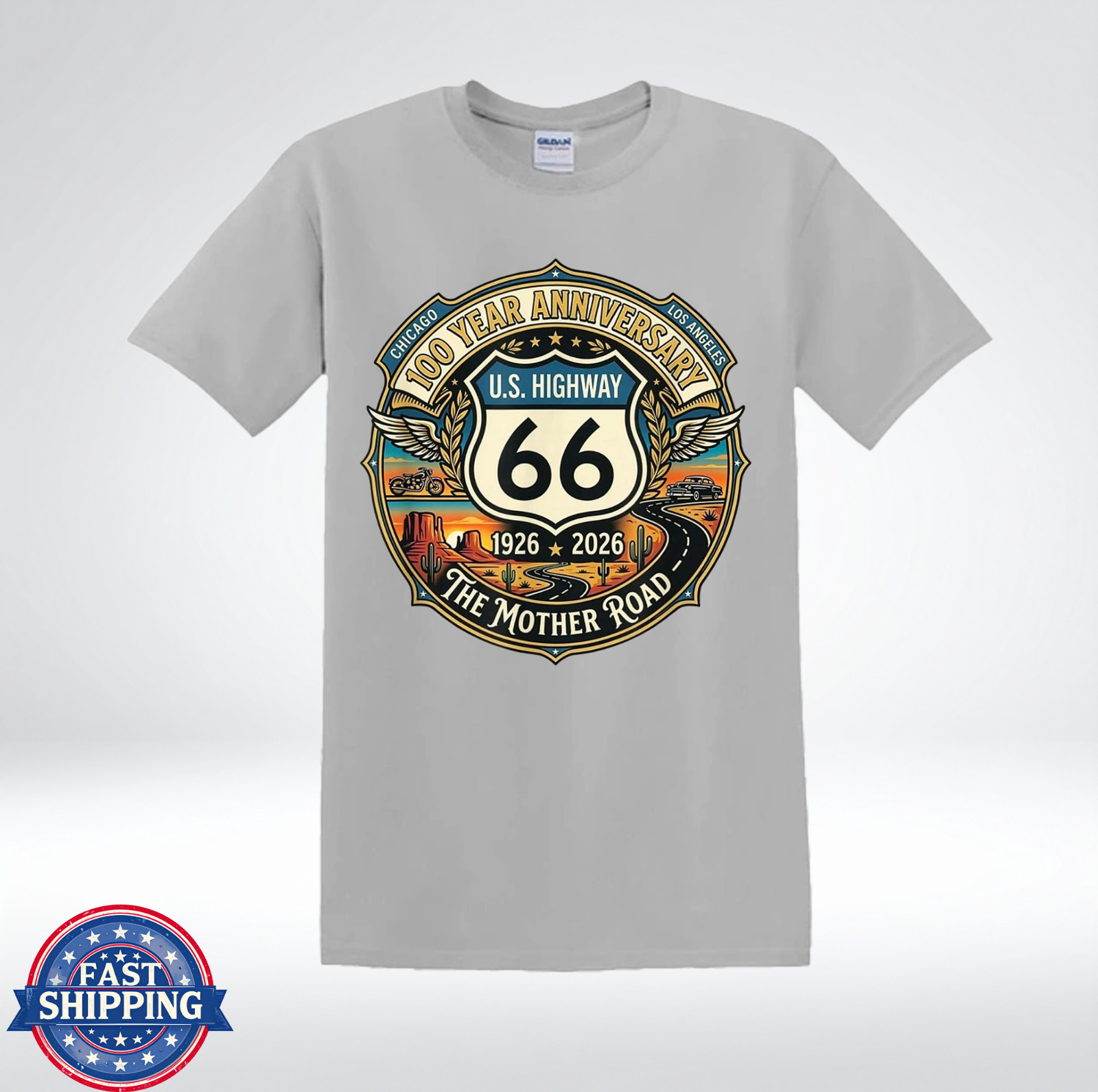Route 66 The Mother Road 100th Anniversary Road Trip T-Shirt