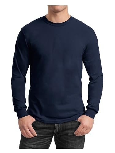 GALAXY Men’s Navy Blue Lightweight Long Sleeve T-Shirt New Small