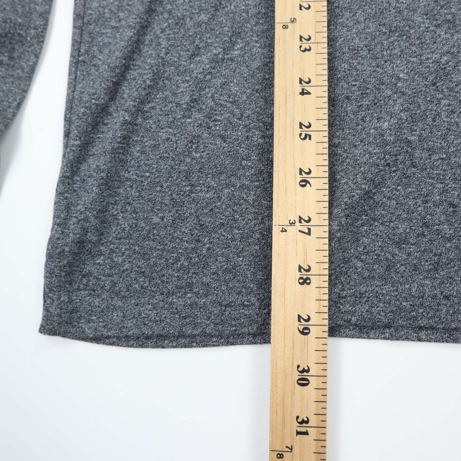 Apt 9 Premier Flex Henley Shirt Mens Large Heather Gray Soft Cotton Blend LS