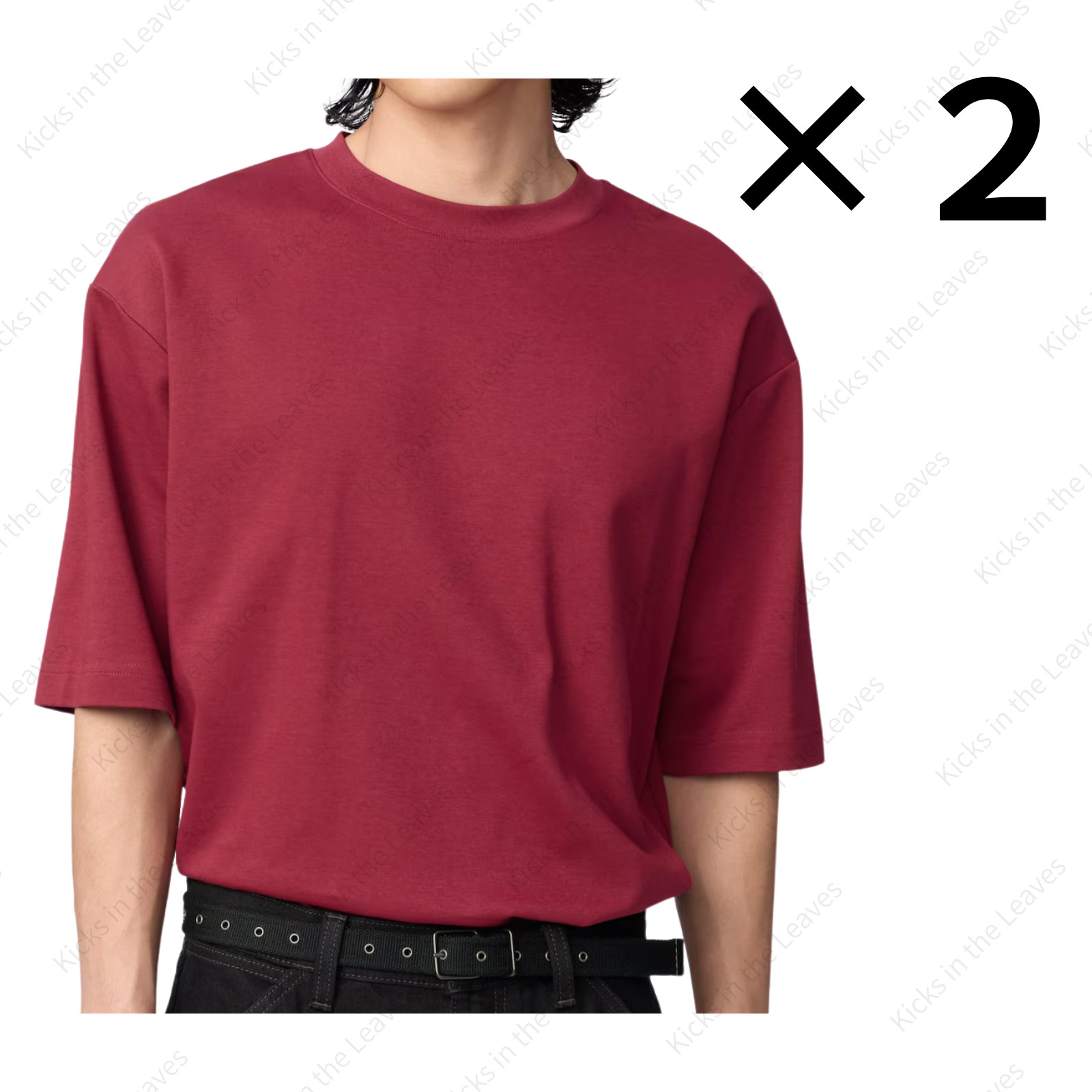 [2PCS SAME COLOR] UNIQLO U AIRism Cotton Oversized T-Shirt Half-Sleeve Japan NWT
