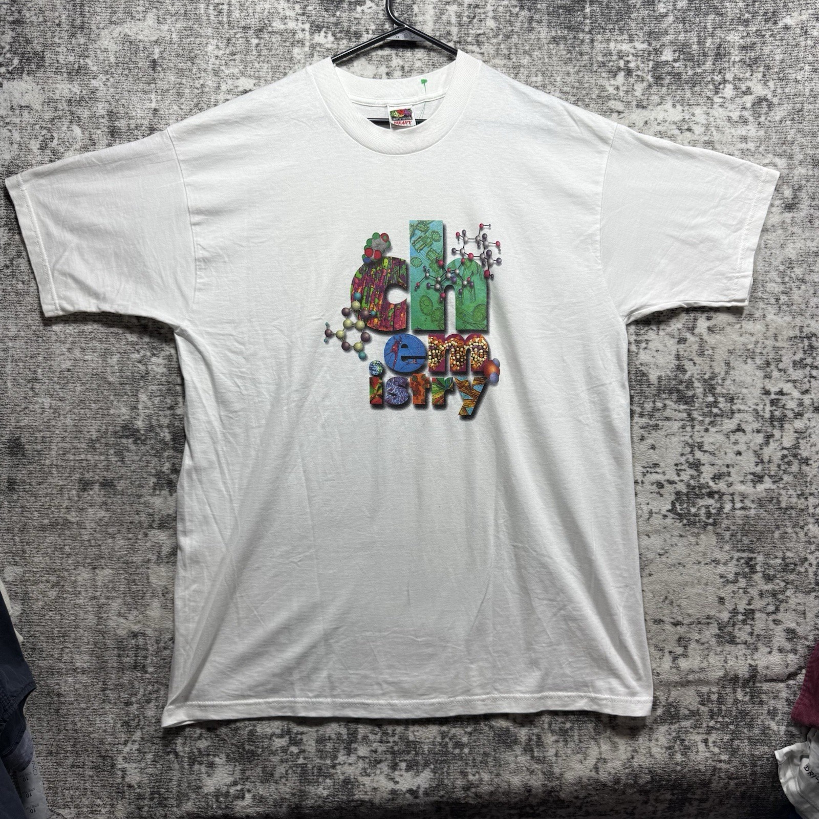 Vtg National Chemistry Week Shirt XL Science Scientist Grunge Colorful Graphic