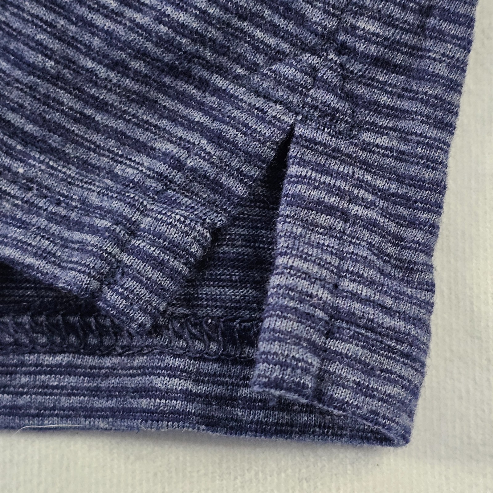 Apt. 9 Premier Flex Blue Striped Long Sleeve Cotton Blend Henley T-Shirt Men’s L