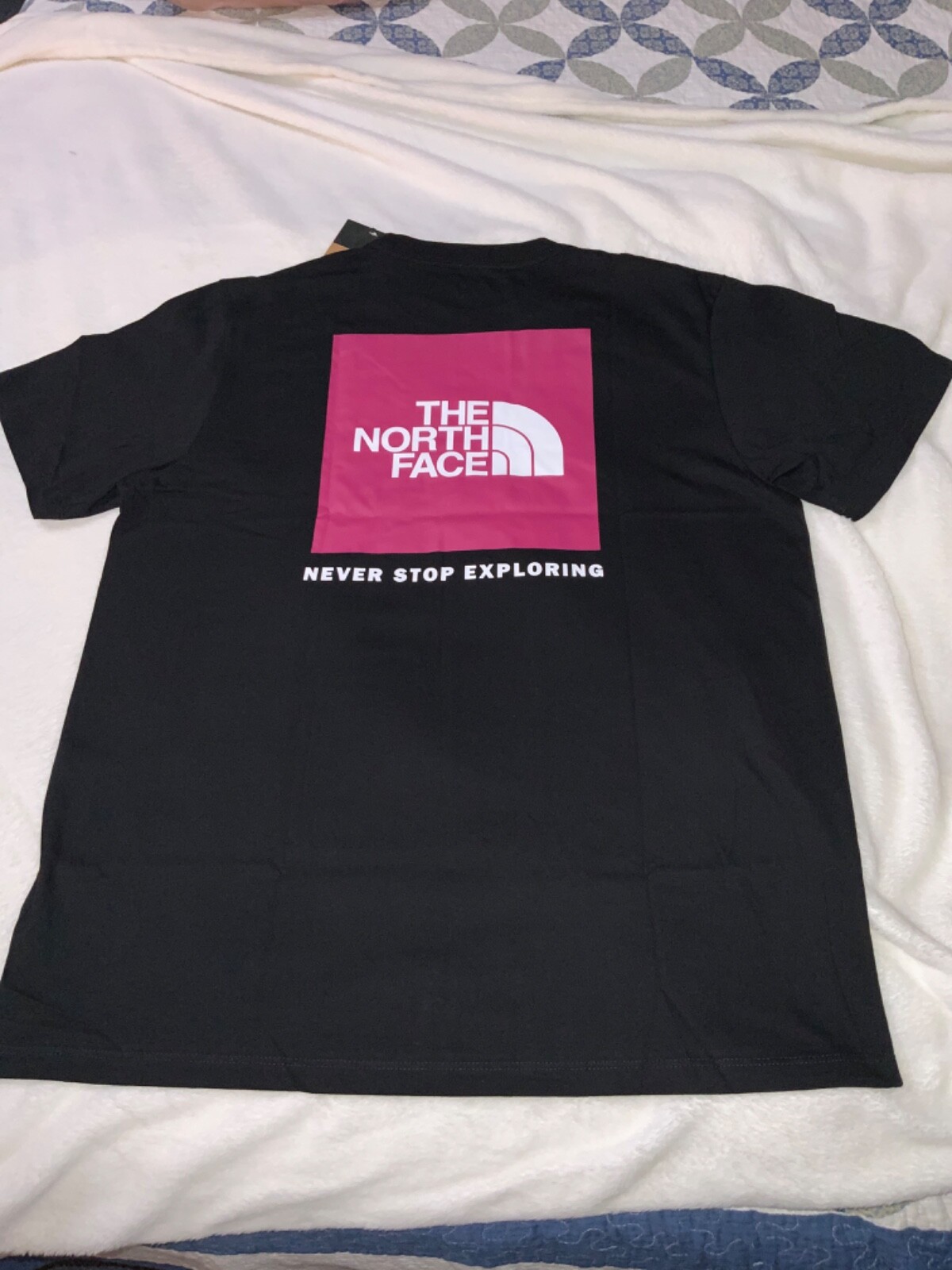 NWT THE NORTH FACE MENS S/S BOX NSE TEE LARGE BLACK/PINK