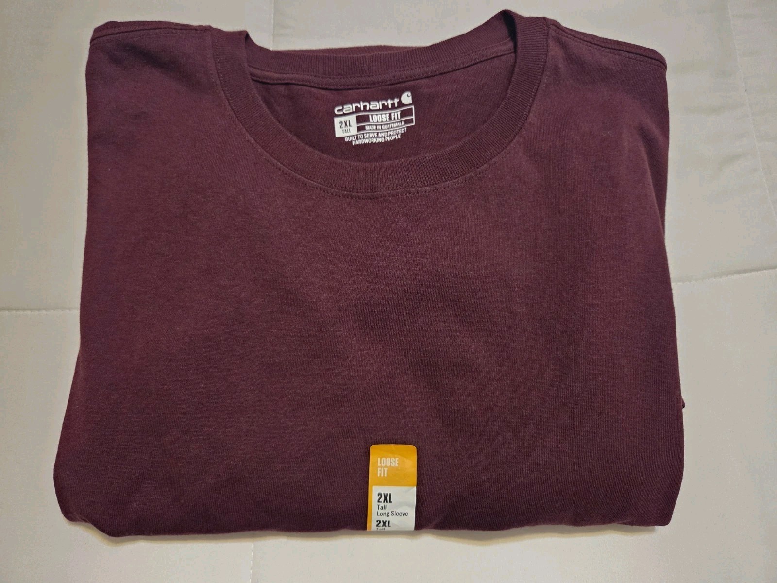 NWT MEN’S 2XL LOOSE FIT Long Sleeve CARHARTT HEAVYWEIGHT T-SHIRT TK0231-M IRR