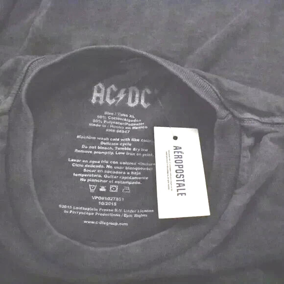 AC/DC Mens AC DC For Those About To Rock We Salute You Soft Black Shirt NWT XL