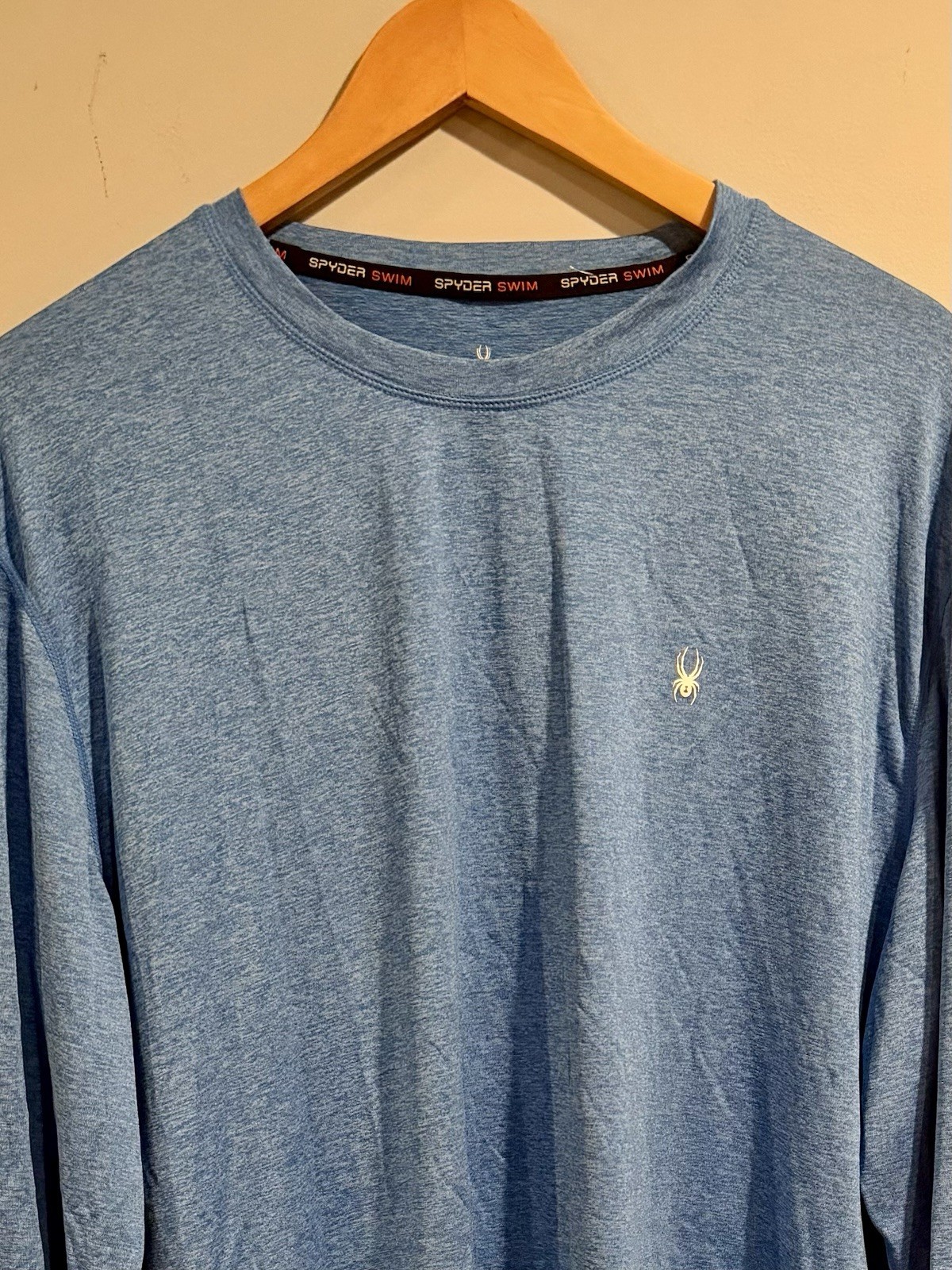 New Spyder XL Swim Men’s Long Sleeve T-Shirt UPF50+ Swim Rash Guard Blue