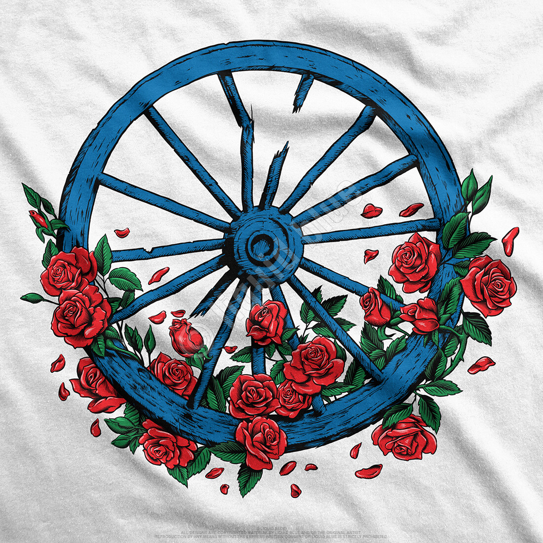 GRATEFUL DEAD-BERTHA WHEEL & ROSES-SYF-2 Sided T-SHIRT S-M-L-XL-XXL Garcia,Wier