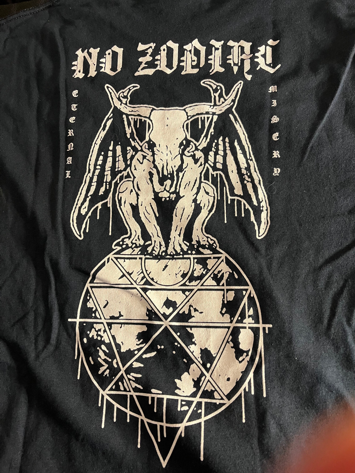 No Zodiac brand t shirt black magic Small Eternal Misery Near mint+ nice evil