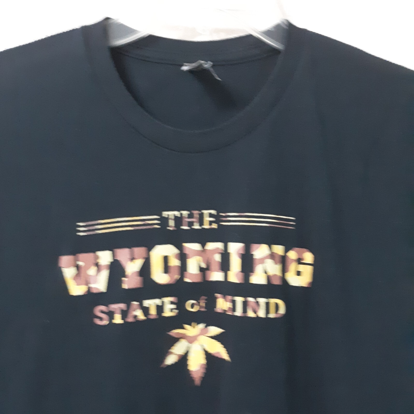Wyoming State of Mind Shirt Men XL Black Cotton Short Sleeve By Next Level 3633