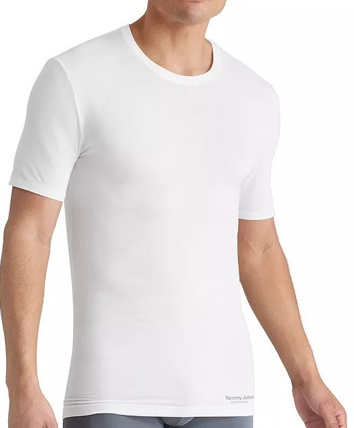 3 PACK TOMMY JOHN WHITE BLACK SECOND SKIN MODAL CREW NECK STAY TUCKED UNDERSHIRT