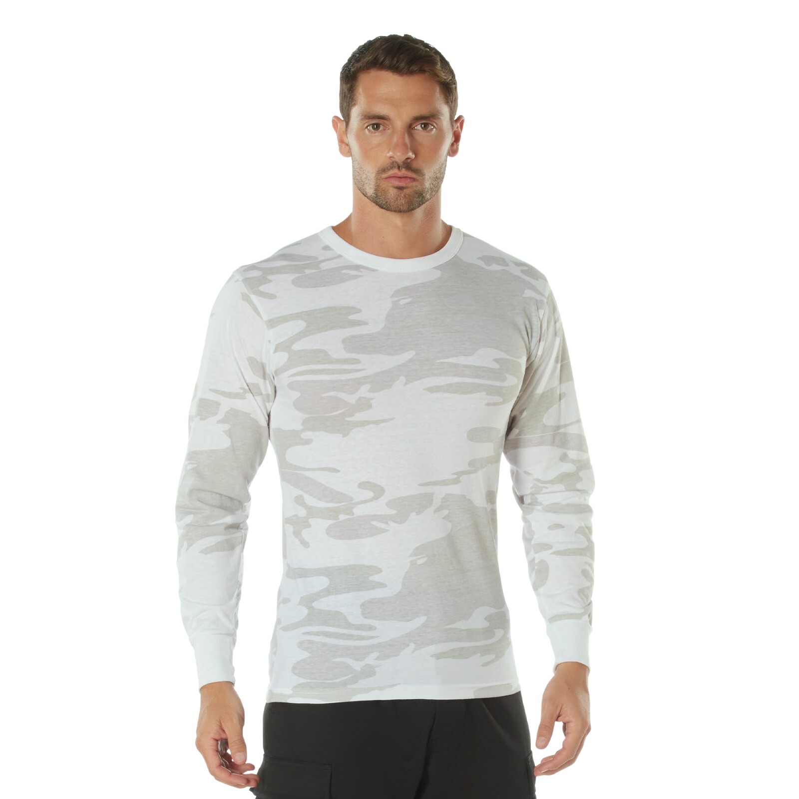 Rothco White Camo Long Sleeve T-Shirt Tactical Military Crew Tee Undershirt