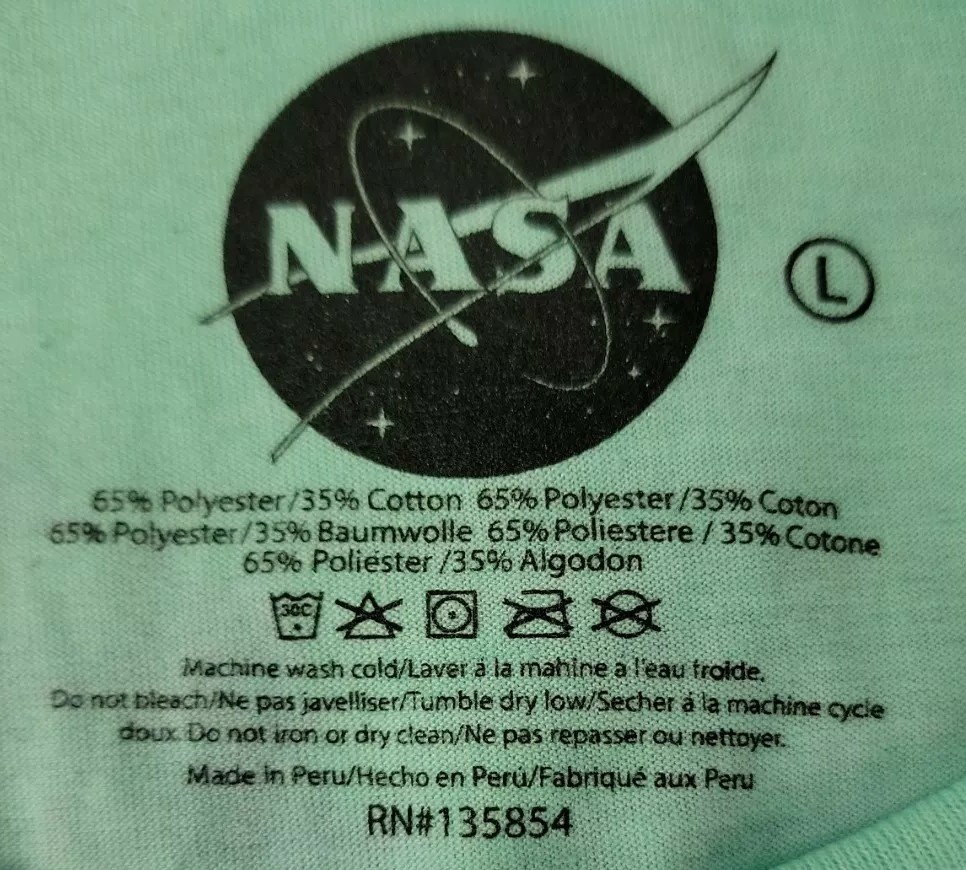NASA (L) Sky Logo Space Aeronautics Men’s T-Shirt Large Poly Cotton Blend