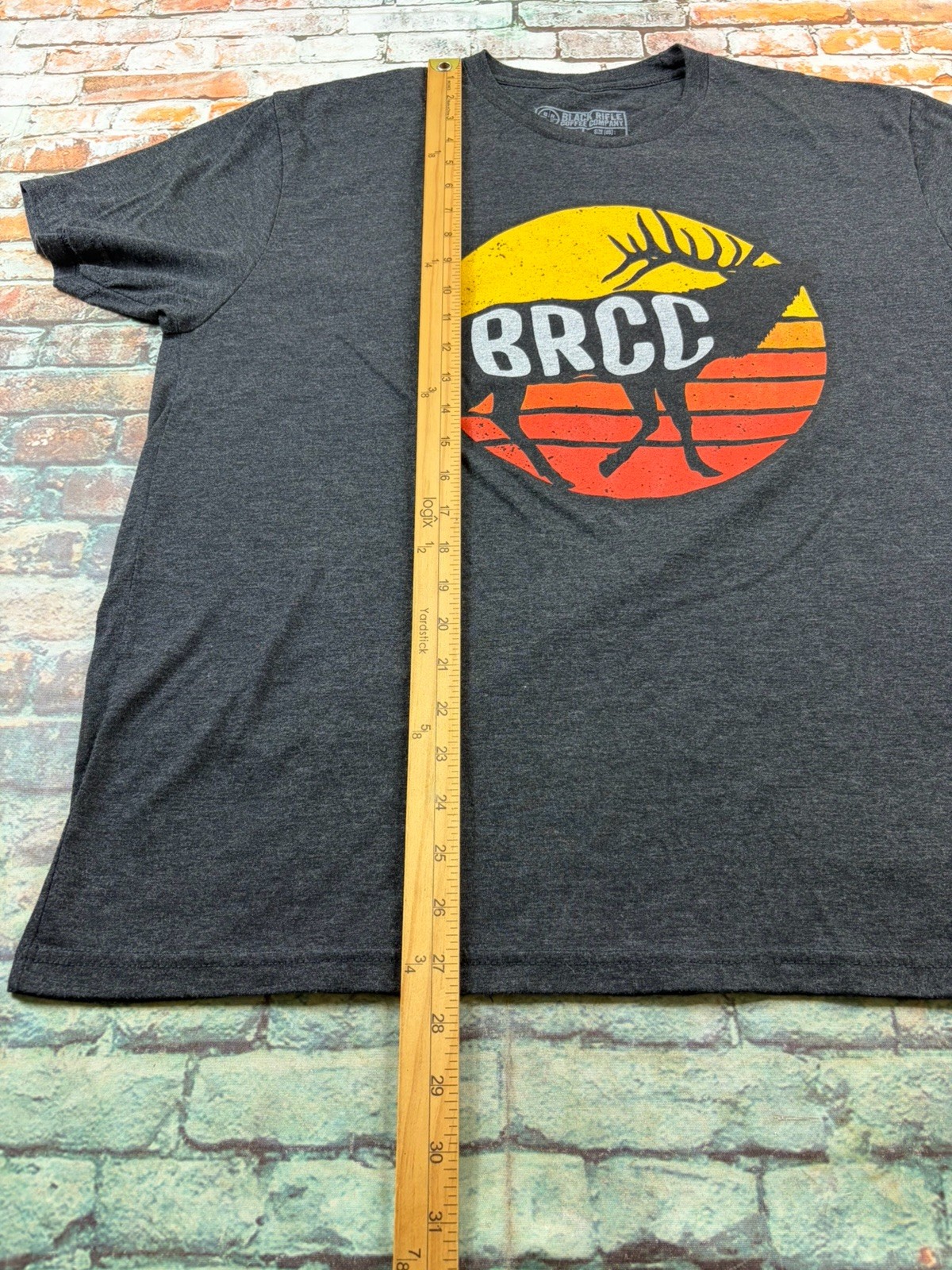 Black Rifle Coffee Company Shirt Adult XL Gray Elk Military Outdoor Tee Mens