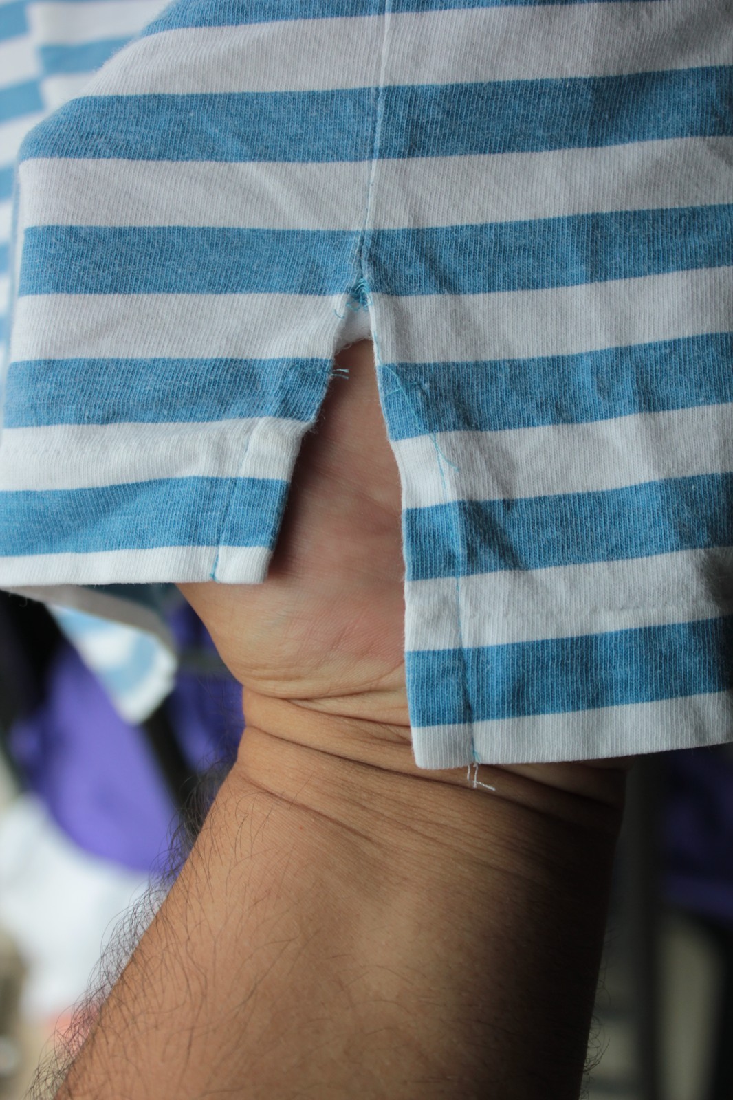 OG Vintage GAP Blue Striped Oversized Pocket T-Shirt Mens XS