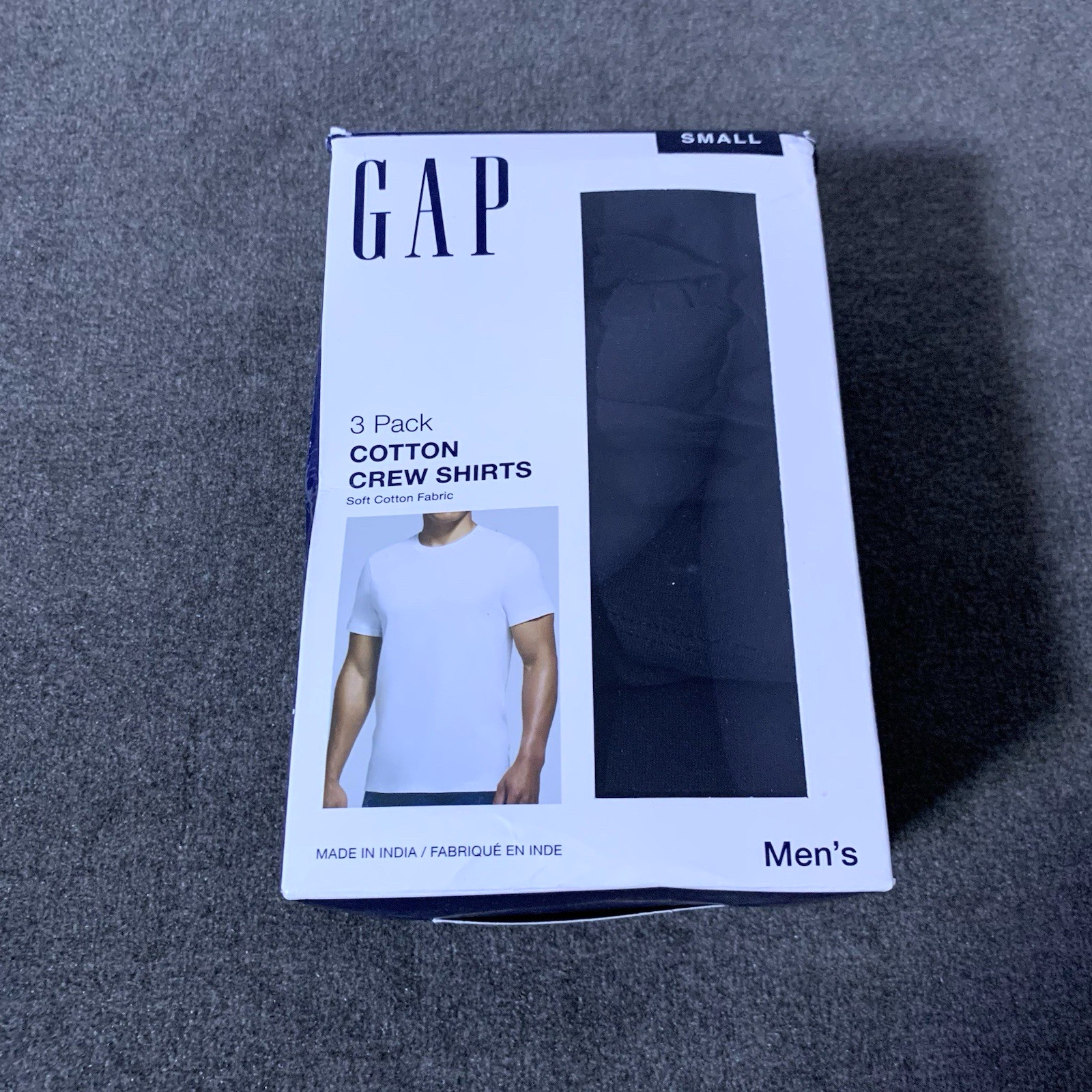 Gap Men’s 3-Pack Undershirts Small S Cotton Crew Neck Classic-Fit Black T-Shirt