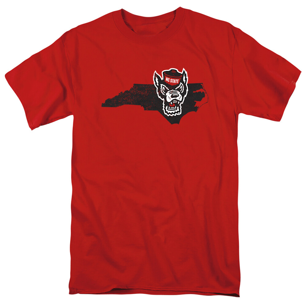 NC State Adult T-Shirt Wolfpack Official State, Red S-5XL