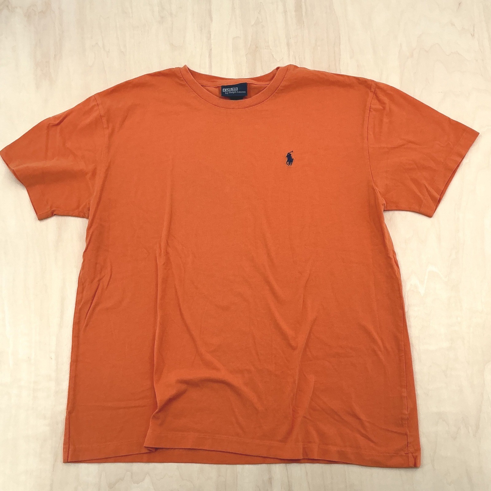 Mens Classic Short Sleeve T-Shirt Orange Embroidered Pony Logo Polo Ralph Lauren