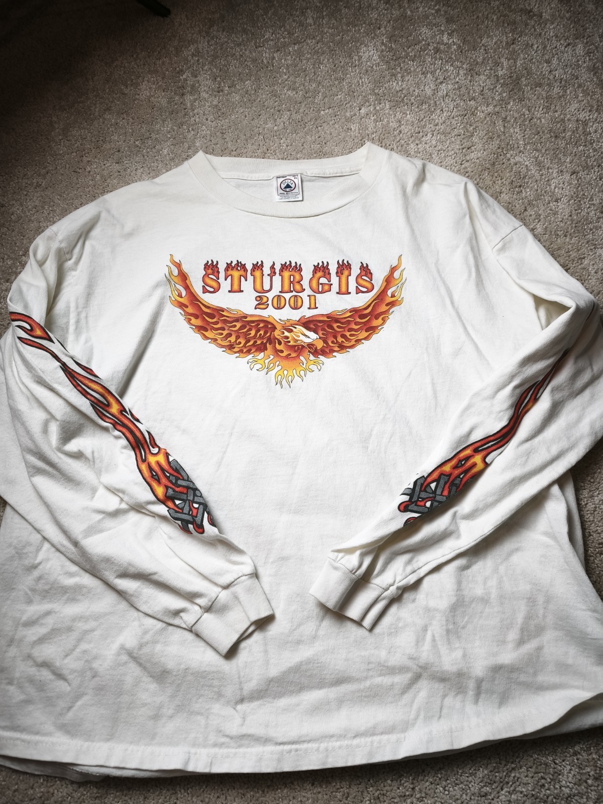 2001 Sturgis Graphic Long Sleeve Eagle US Barbwire V-Twin Harley Biker Flames XL