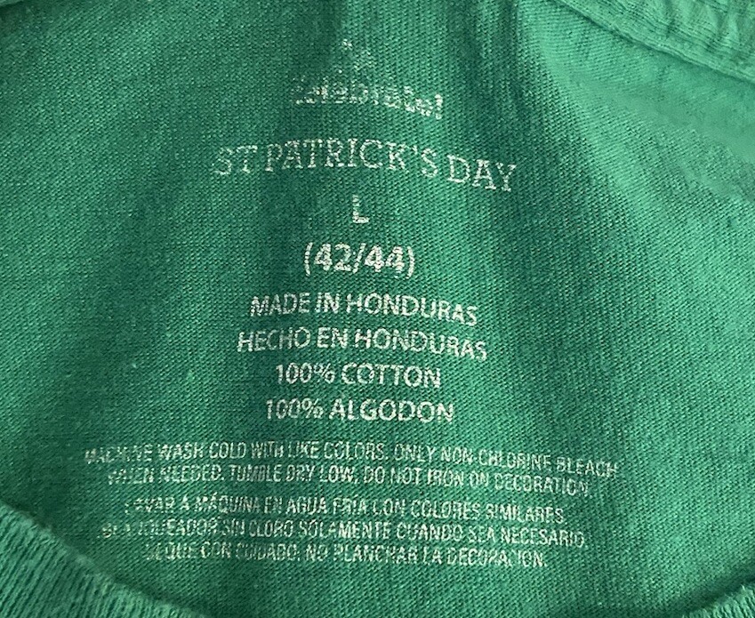 Saint Patrick’s Day Shenanigans Men’s T-Shirt Large Shamrock Graphic Print Green