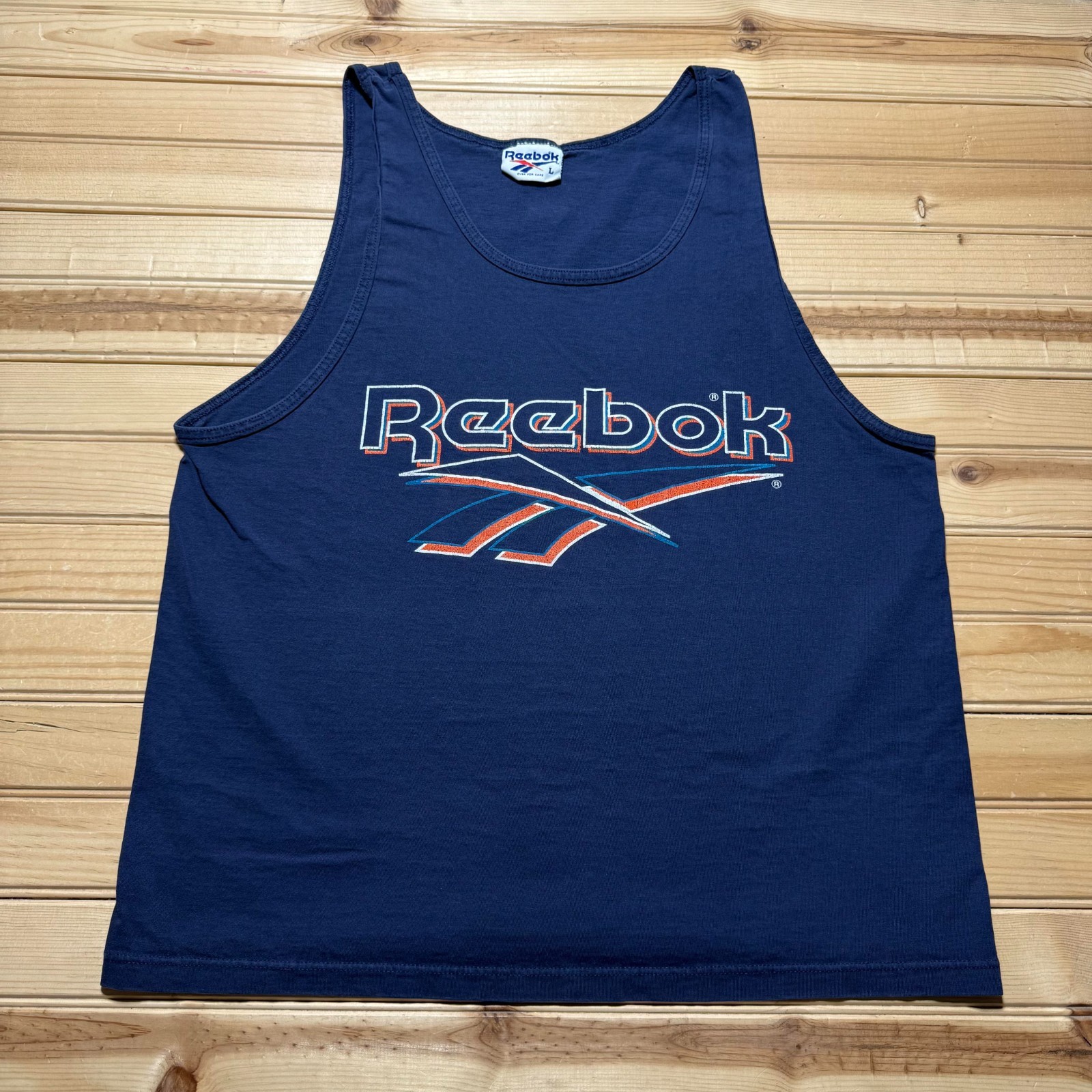 Vintage 90s Reebok Vector Logo Streetwear Graphic Tank Top Men’s – Size Large