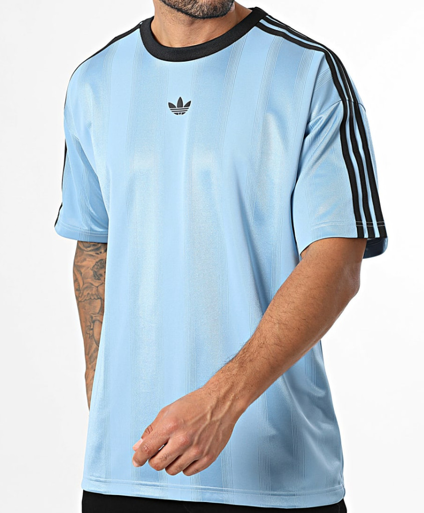 RARE! NEW MEN’S ADIDAS ORIGINALS TREFOIL JACQUARD SHIRT ~SIZE XL #JW587 BLUE